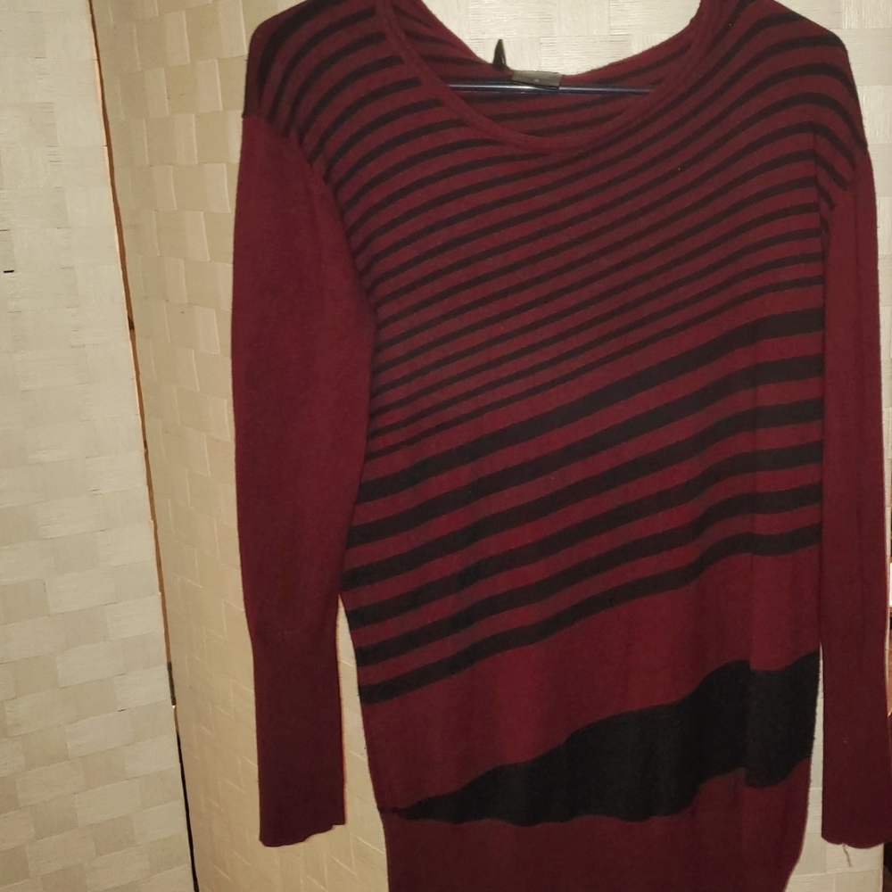 Asymmetrical striped sweater